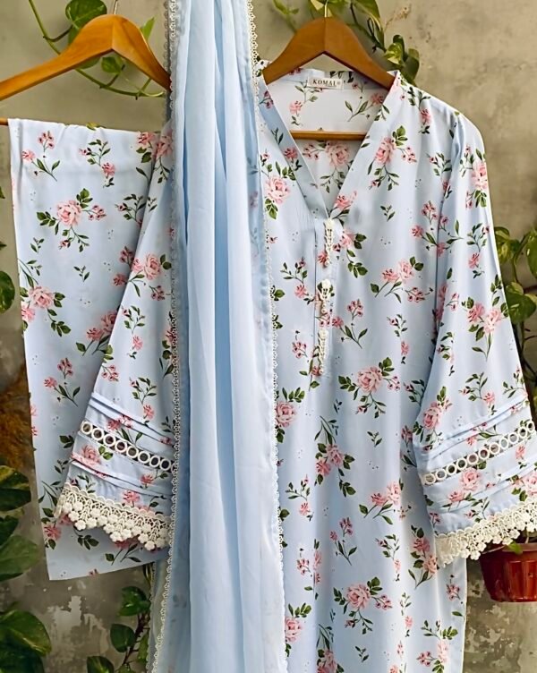 Powder Blue Linens Linen – Powder blue – Komal By Seema Azam